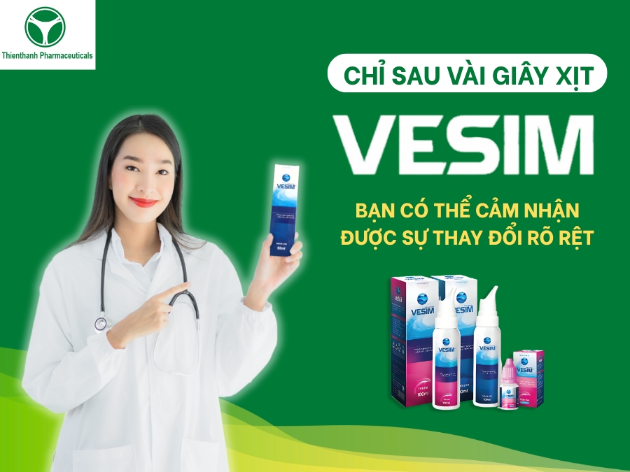Chỉ sau vài giây xịt VESIM – bạn có thể cảm nhận được sự thay đổi rõ rệt